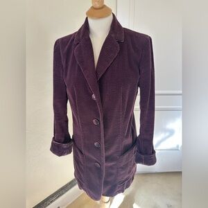 J.Jill XS Plum Corduroy Jacket | Quiet Luxury Soft Tailored Layer